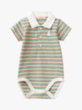 Benetton Baby Bunny Motif Striped Bodysuit, White Cream/Multi