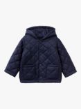 Benetton Baby Quilted Hooded Jacket, Night Blue