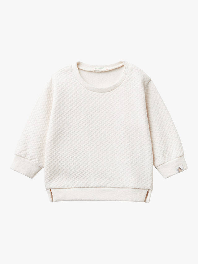 Benetton Baby Jacquard Textured Sweatshirt, Cream