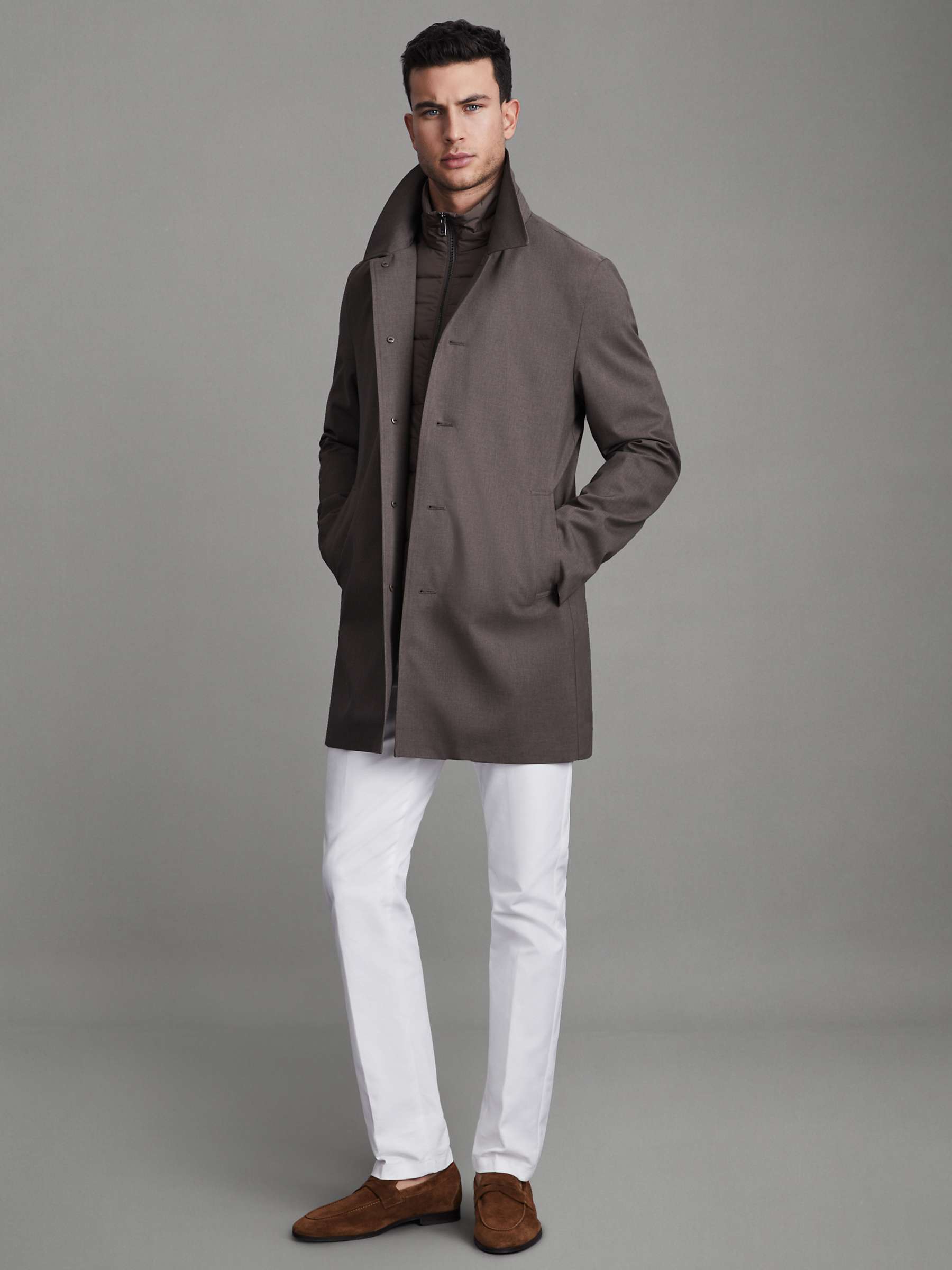 Buy Reiss Perrin Removable Funnel Neck Insert Mac Online at johnlewis.com