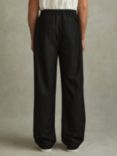 Reiss Arden Relaxed Twill Drawstring Trousers, Black