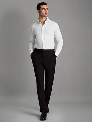 Reiss Nate Slim Fit Cutaway Collar Jersey Shirt, White