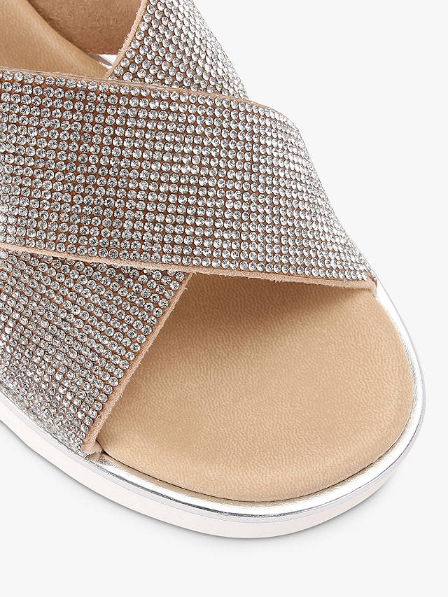 Carvela Glamour Diamante Cross Strap Sandals, Silver
