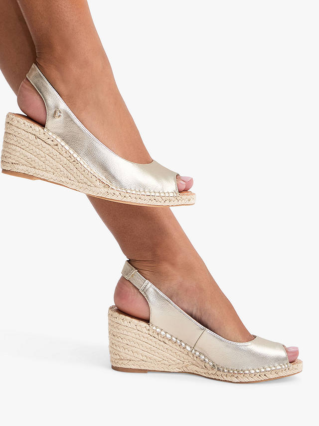 Carvela Florence Wedge Heel Espadrilles, Gold