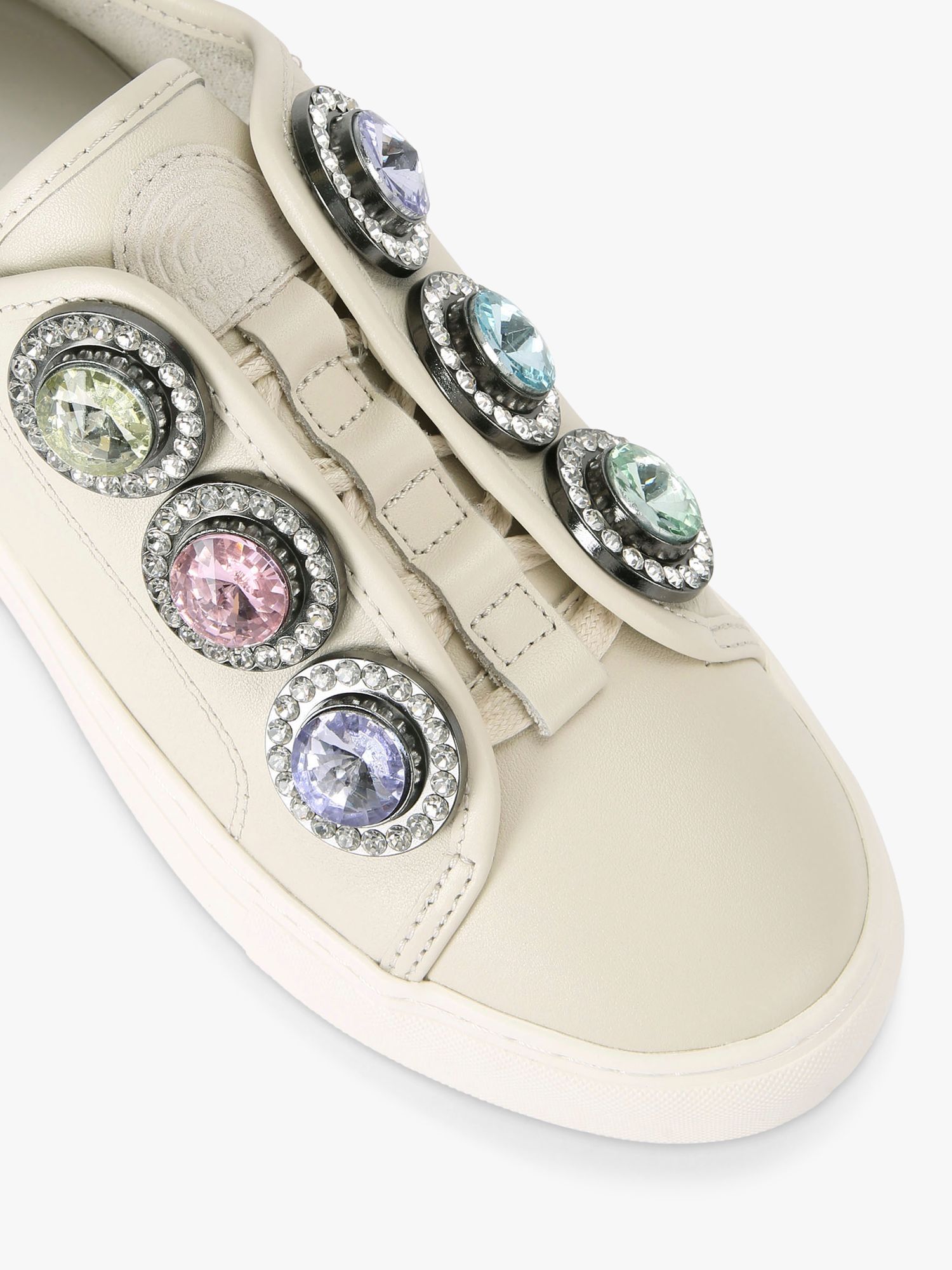 Buy Kurt Geiger London Laney Octavia Leather Trainers, Natural Putty Online at johnlewis.com