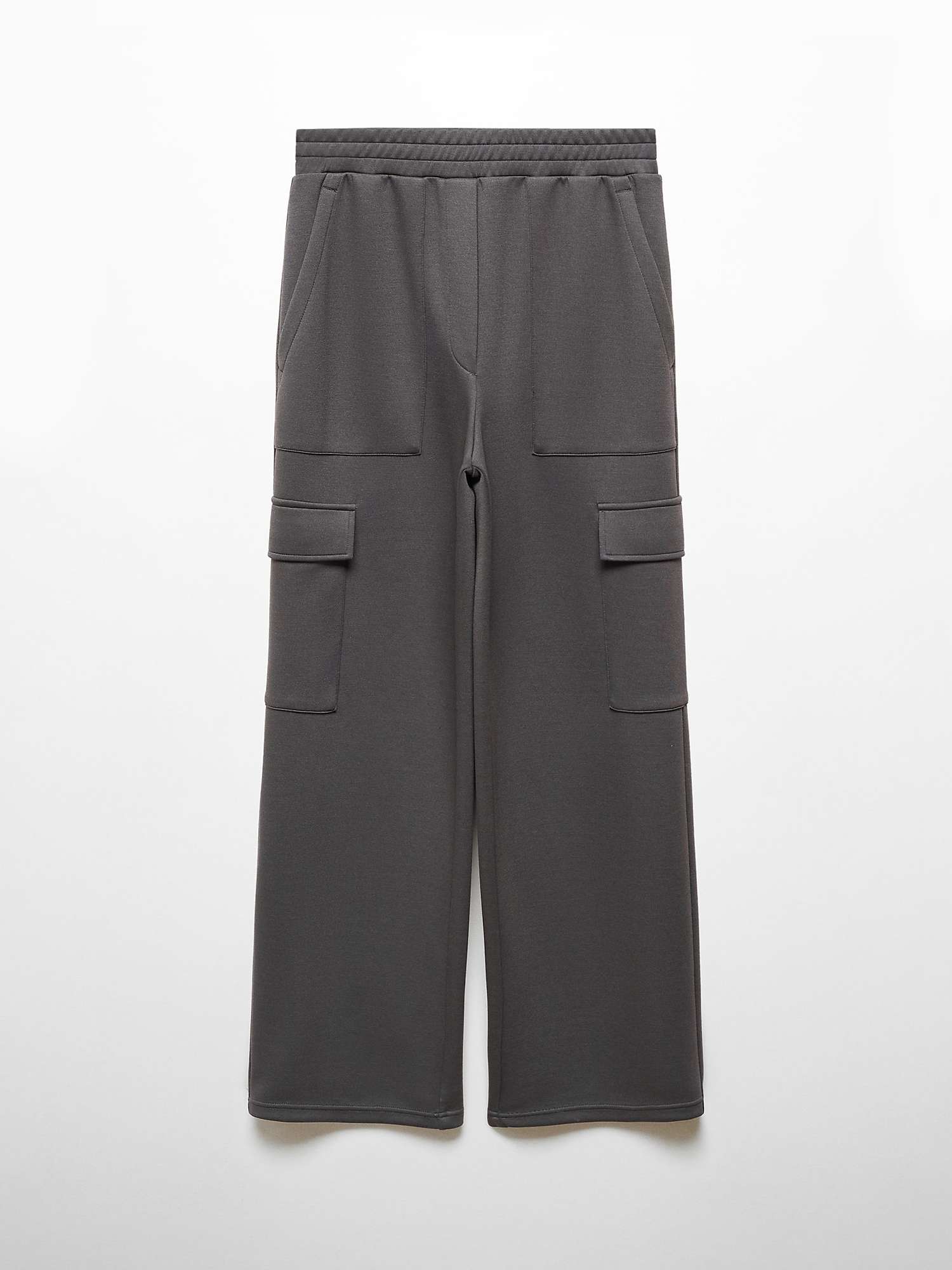 Buy Mango Elasticated Cargo Trousers, Charcoal Online at johnlewis.com