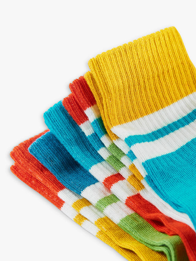 Frugi Kids' Reed Rainbow Rib Socks, Pack of 5, Multi