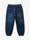 Benetton Kids' Comfort Fit Drawstring Denim Trousers, Blue