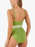 Accessorize Embroidered Waist Swimsuit, Olive Green