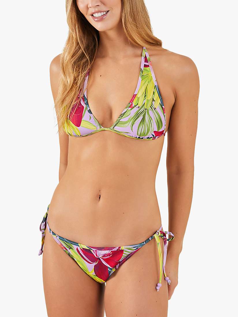 Buy Accessorize Banana Print Reversible Triangle Bikini Top, Lilac/Multi Online at johnlewis.com