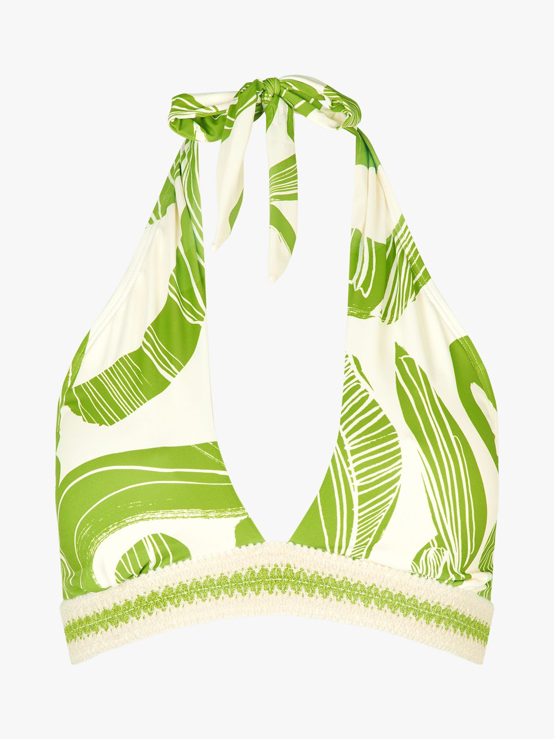 Buy Accessorize Squiggle Halterneck Bikini Top, Green Online at johnlewis.com