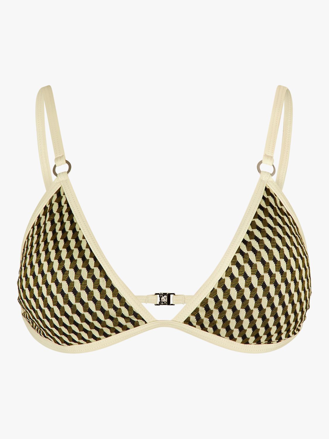 Accessorize Jacquard Skimpy Triangle Bikini Top, Multi, 6
