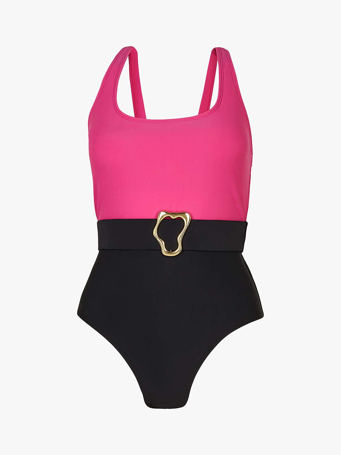 Buy Accessorize Colour Block Belted Swimsuit, Pink/Multi Online at johnlewis.com