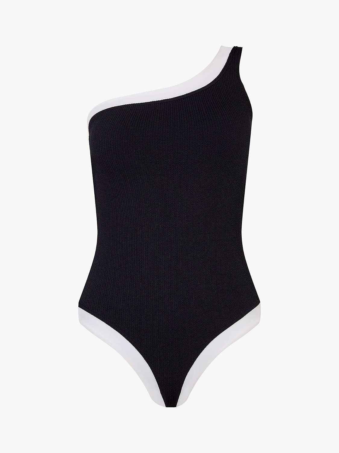Buy Accessorize One Shoulder Contrast Trim Swimsuit, Black Online at johnlewis.com