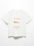 Mango Kids' Cadaques In Step Graphic T-Shirt, Natural White