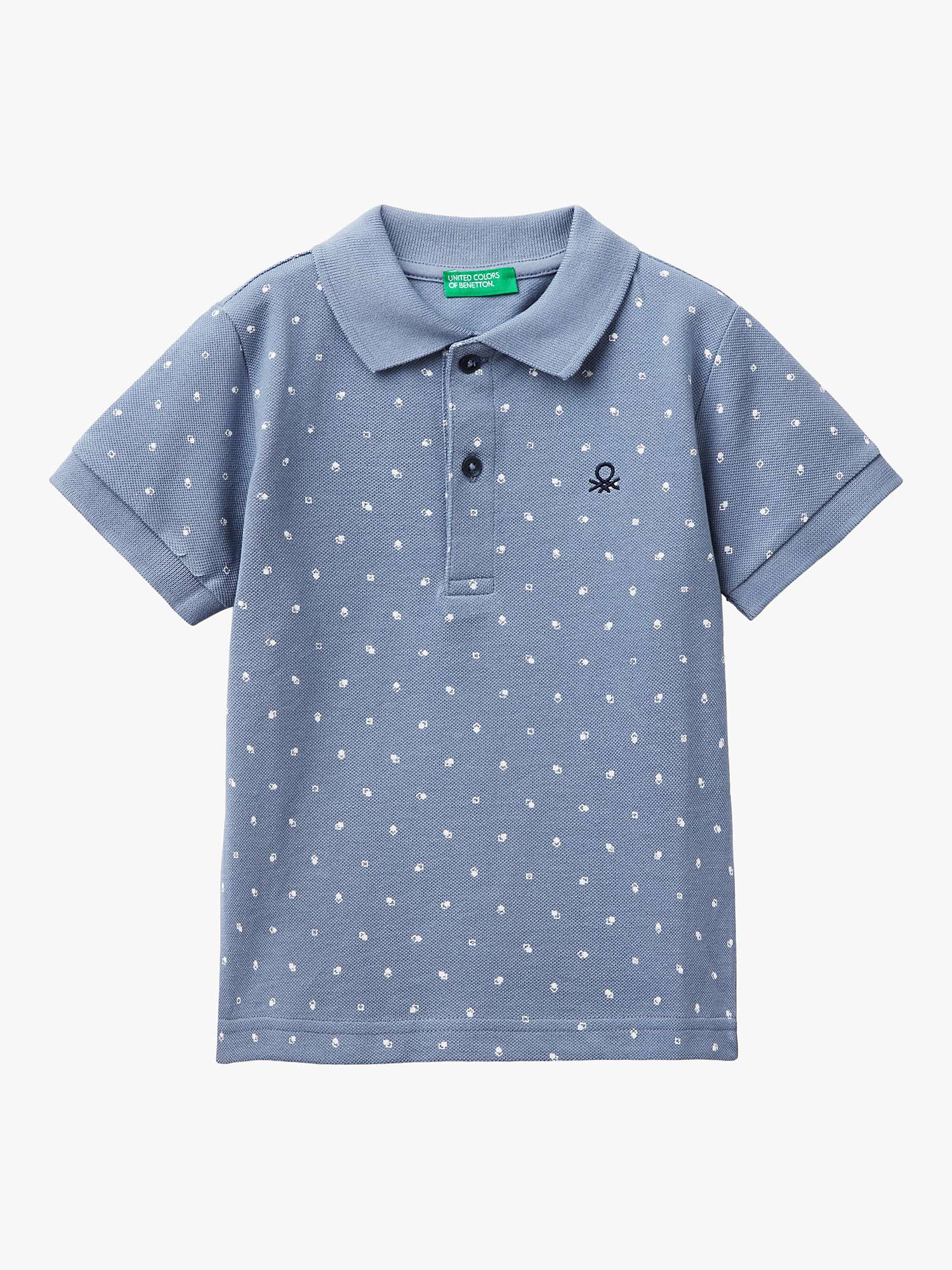 Buy Benetton Kids' Spot Print Short Sleeve Polo Shirt, Blue Online at johnlewis.com