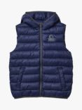 Benetton Kids' Sleeveless Hooded Puffer Jacket, Night Blue