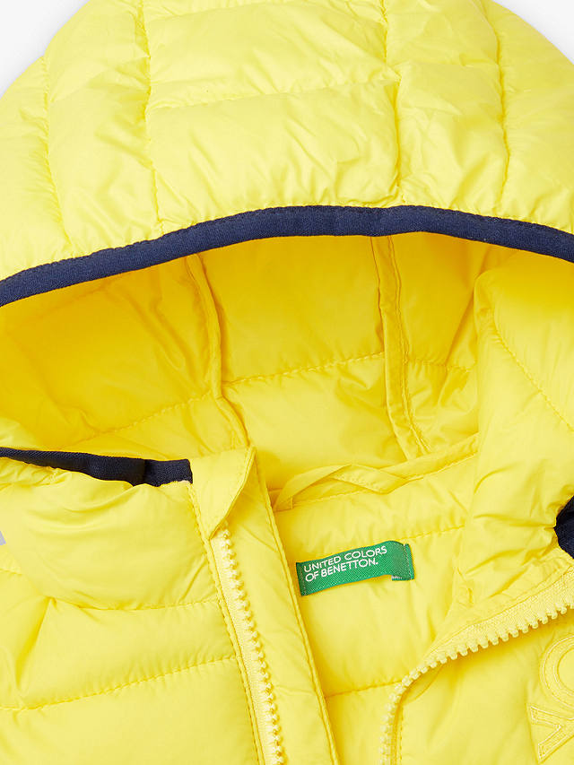 Benetton Kids' Sleeveless Hooded Puffer Jacket, Yellow