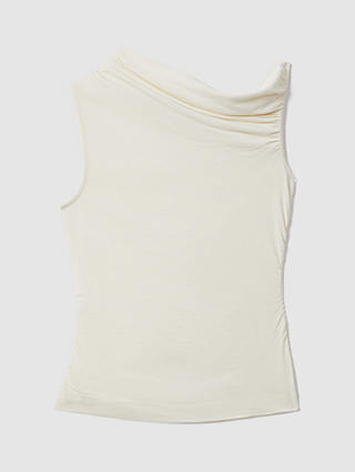 Reiss Dylan Ruched Off The Shoulder Top, Ivory