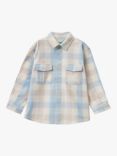 Benetton Kids' Checked Casual Long Sleeve Shirt, Blue/Multi, Blue/Multi