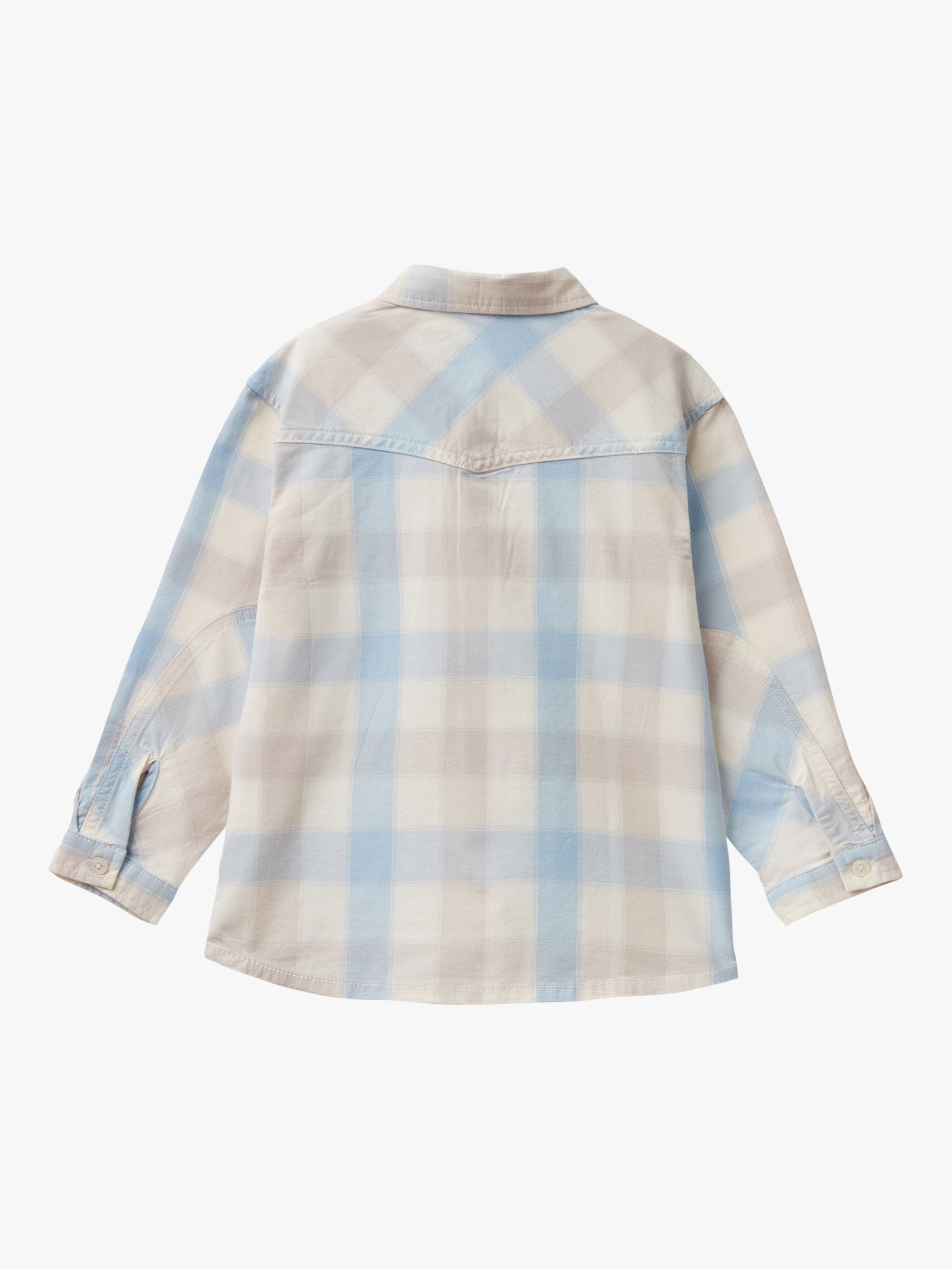 Benetton Kids' Checked Casual Long Sleeve Shirt, Blue/Multi, 2-3 years