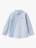 Benetton Kids' Cotton Stripe Long Sleeve Shirt, Blue/Multi