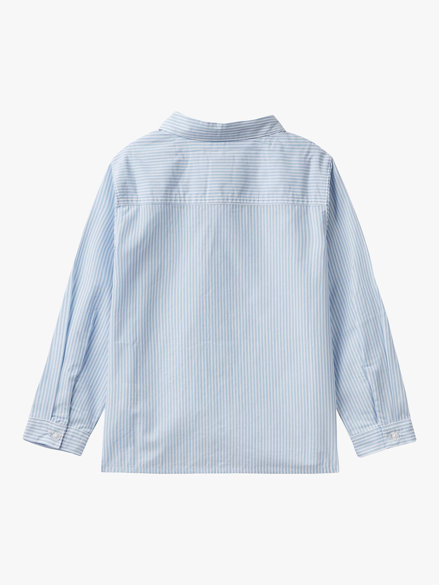 Buy Benetton Kids' Cotton Stripe Long Sleeve Shirt, Blue/Multi Online at johnlewis.com