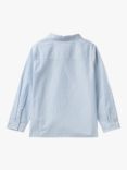Benetton Kids' Cotton Stripe Long Sleeve Shirt, Blue/Multi