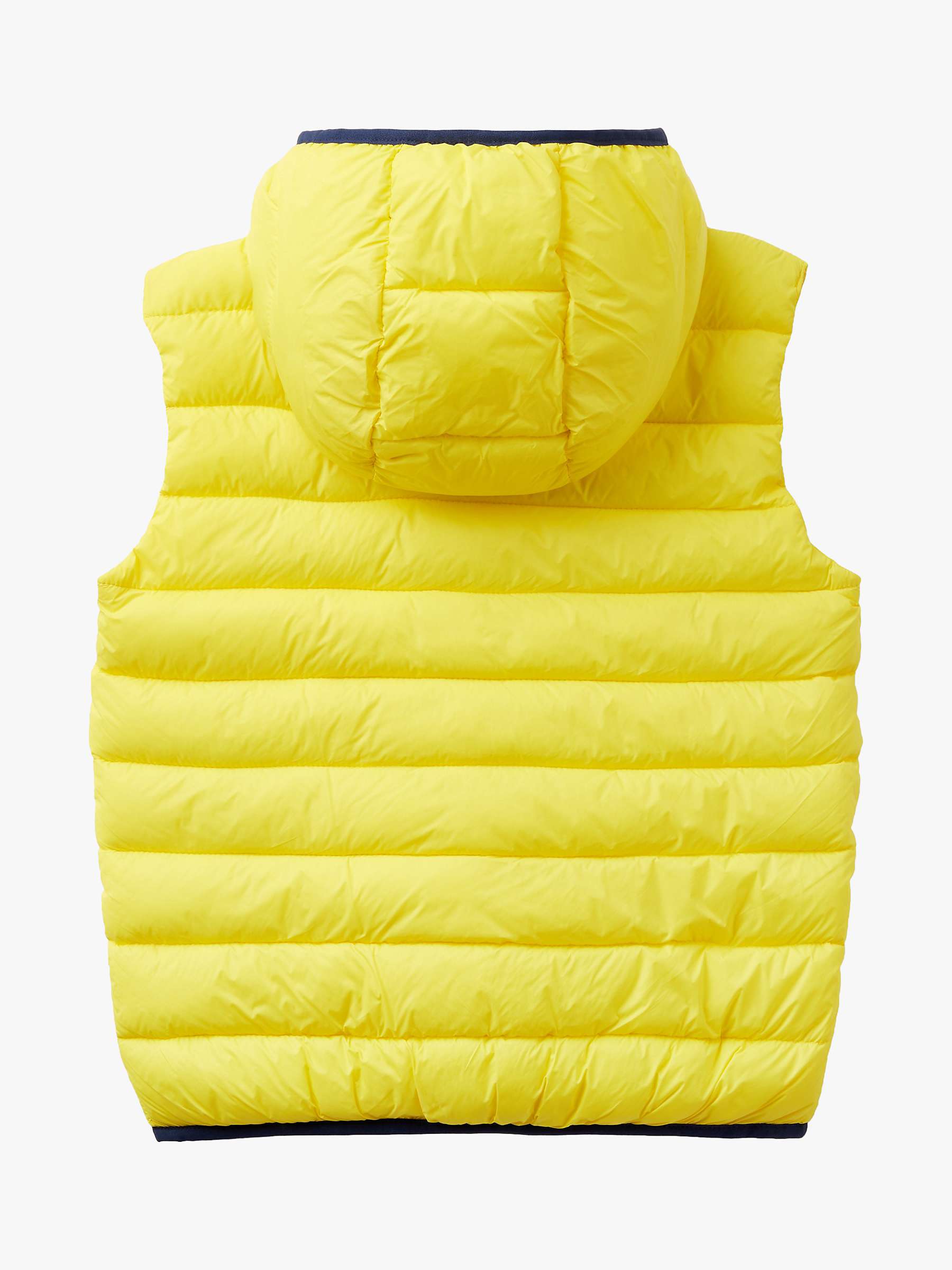 Buy Benetton Kids' Contrast Trim Hooded Puffer Gilet, Yellow Online at johnlewis.com