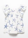 Mango Baby Starfish Print Dress, Natural White