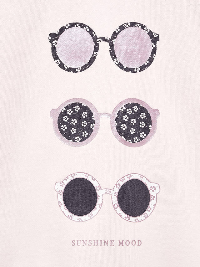 Mango Kids' Dublini Sunglasses Graphic Sweatshirt, Light Pastel Pink