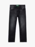 Benetton Kids' Five Pocket Style Elvis Slim Jeans, Black