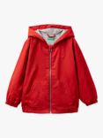 Benetton Kids' Lightweight Hooded Rain Jacket, Bordeaux