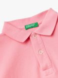 Benetton Kids' Cotton Short Sleeve Polo Shirt, Pink