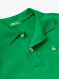 Benetton Kids' Cotton Short Sleeve Polo Shirt, Intense Green