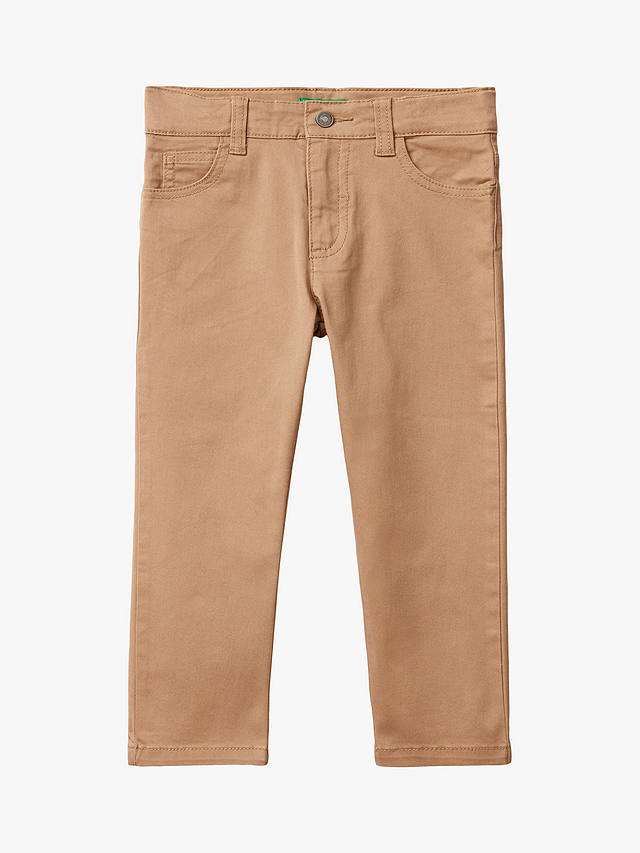 Benetton Kids' Five Pocket Slim Fit Trousers, Camel