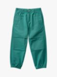 Benetton Kids' Cotton Cut Knee Detail Trousers, Sage Green
