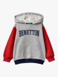 Benetton Kids' Logo Hooded Sweatshirt, Multi