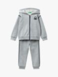 Benetton Kids' Fleece Tracksuit, Medium Melange Grey