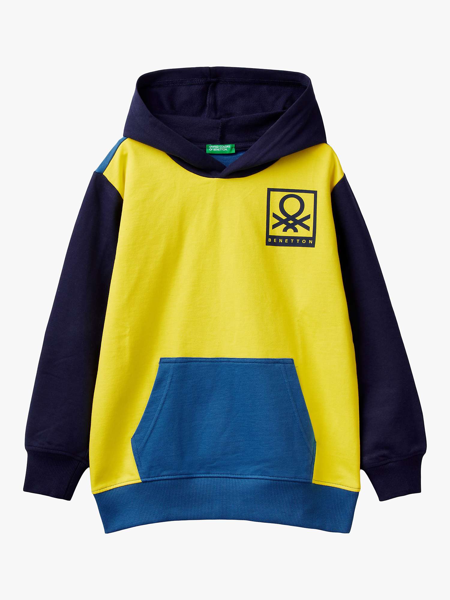 Buy Benetton Kids' Cotton Colour Block Hoodie Online at johnlewis.com