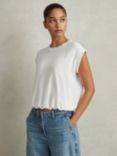 Reiss Jessie Crepe Elastic Hem Top, Ivory