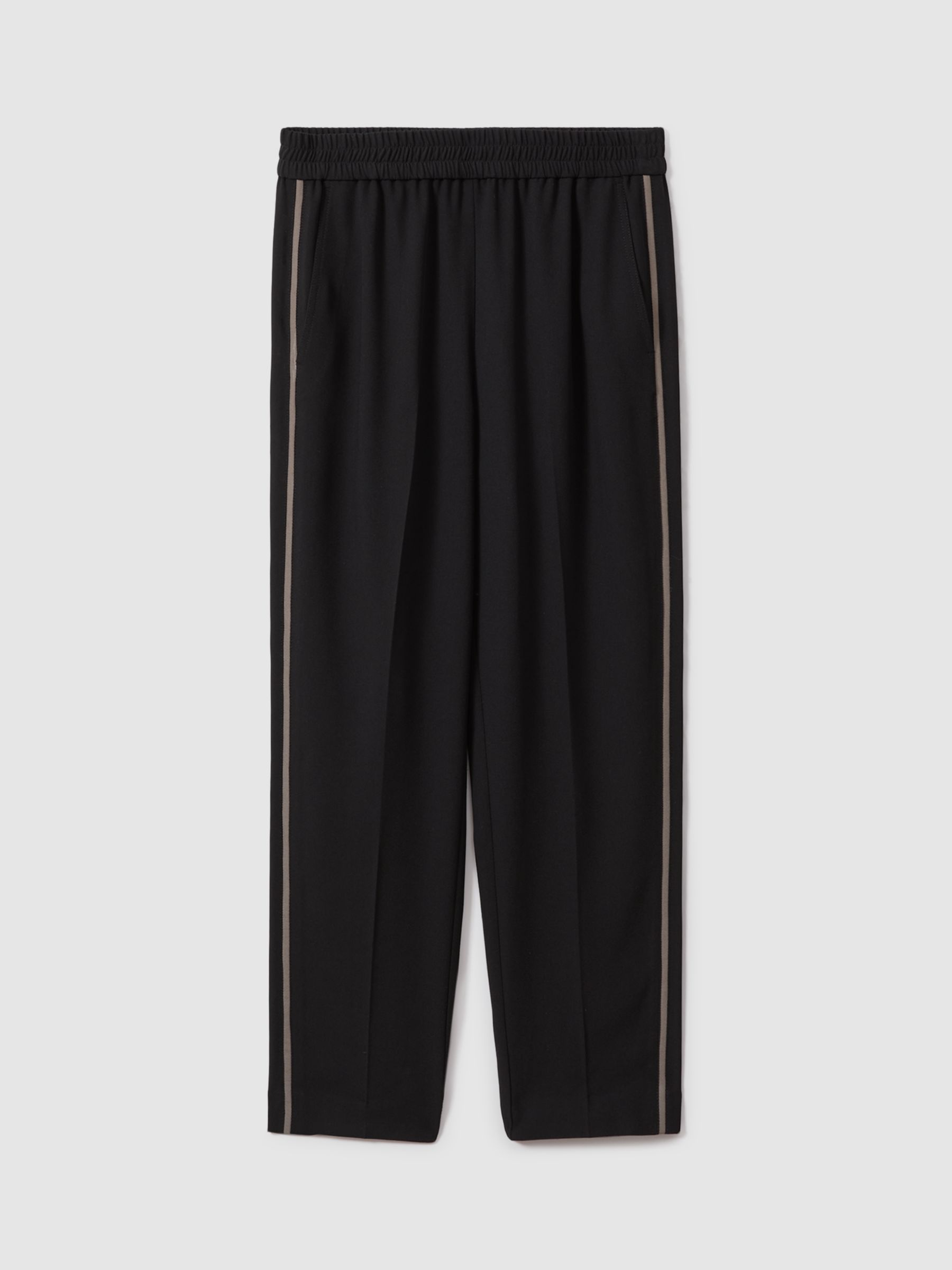Buy Reiss Remi Side Stripe Tapered Trousers, Black Online at johnlewis.com
