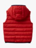 Benetton Kids' Sleeveless Hooded Puffer Jacket, Bordeaux