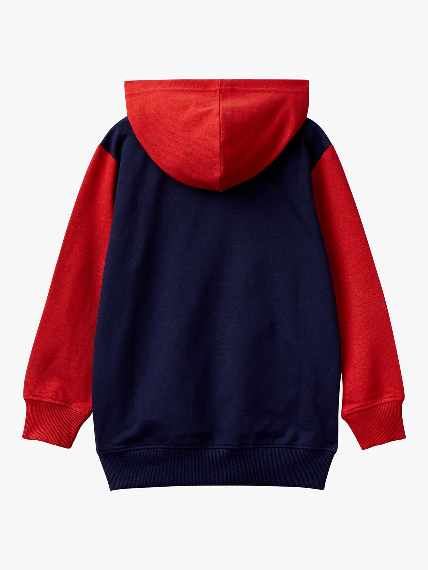 Buy Benetton Kids' Cotton Colour Block Hoodie, Grey/Multi Online at johnlewis.com