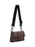 AllSaints Ezra Leopard Print Rectangular Crossbody Bag, Brown