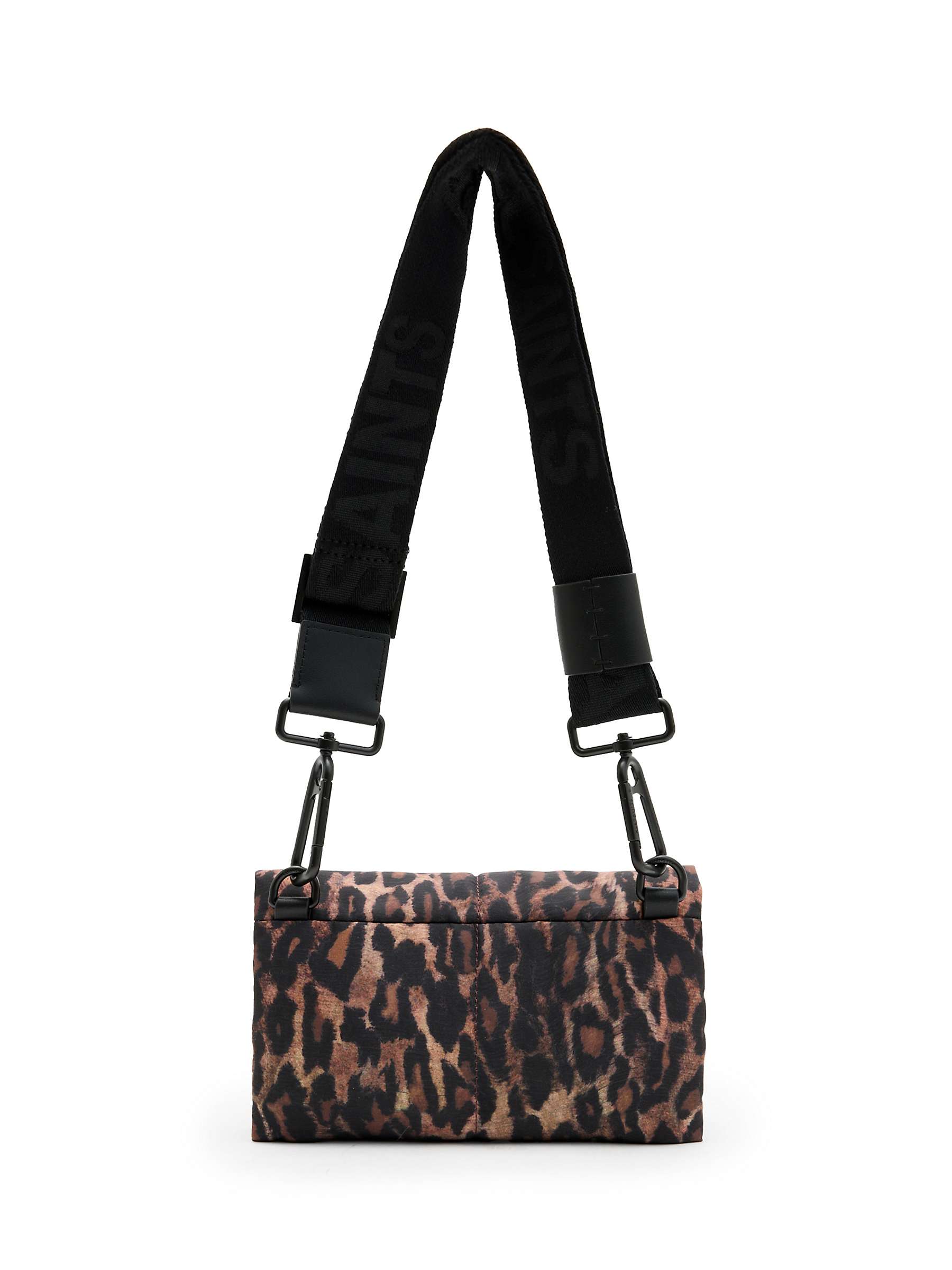Buy AllSaints Ezra Leopard Print Rectangular Crossbody Bag, Brown Online at johnlewis.com