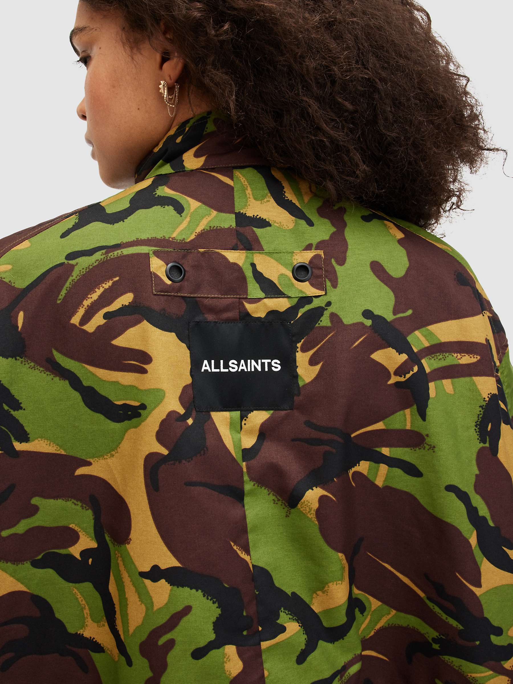 Buy AllSaints Daneya Camo Parka Jacket, Khaki Green Online at johnlewis.com