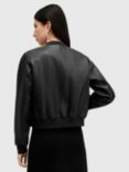 AllSaints Orten Leather Bomber Jacket, Black