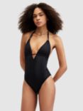 AllSaints Erica Swimsuit, Black Shine