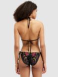 AllSaints Jamilia Sequin Embroidery Bikini Top, Black/Multi